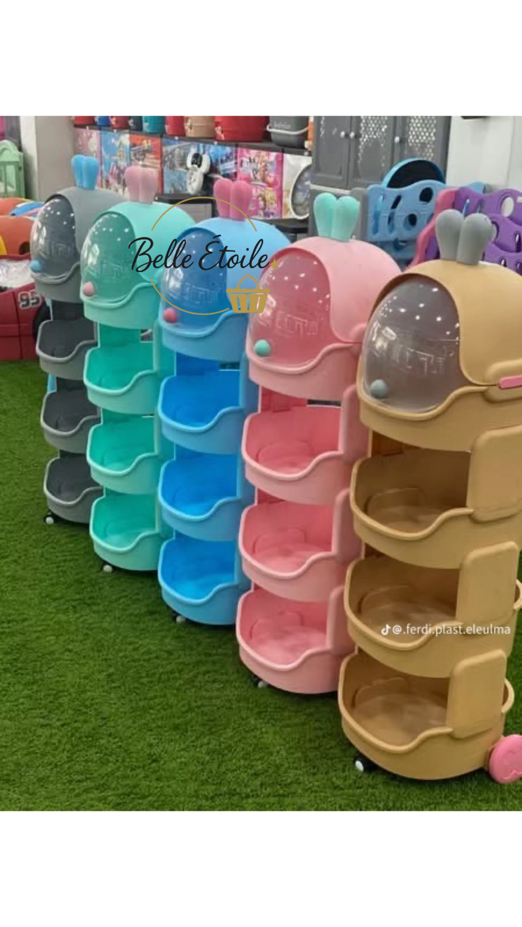 رفوف متنقلة بتصميم كرتوني للأطفال