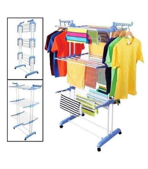 مجفف الملابس القابل للحركة (3 طبقات) - الحل المثالي لفوضى الملابس